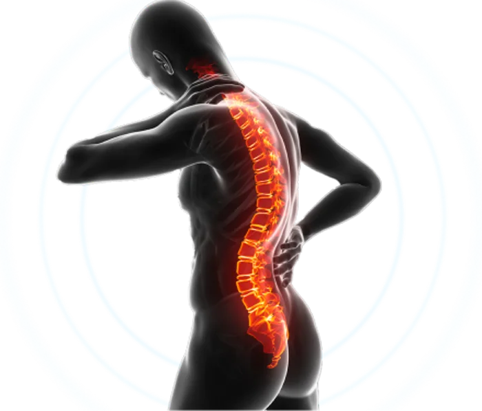 Coluna vertebral com dor